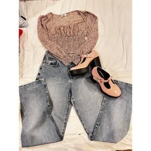 Vintage High Rise Straight Leg Jeans 100% Cotton Light Wash 90s Calvin Klein